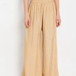 fit stella Women Slim Fit Beige Cotton Blend Trousers-picture-26