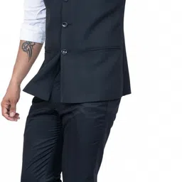 aljaami Solid Men Waistcoat image 3
