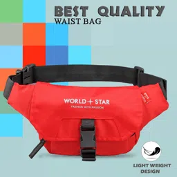 fkhbags for Men Women,Stylish Chest,Fanny Pouch,Belt Sport Bag Hiking,Trekking (RED)) Document Money Phone Belt Sport Bag for Men and Women travel waist bag image 1
