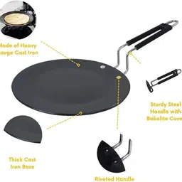 eshop Heavy iron Tawa Pan Loha Tawa with Steel Handle Tawa 25 cm diameter image 4