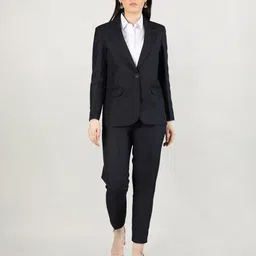 Women Solid Single Breasted Casual Blazer-image-32