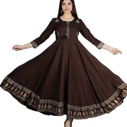 poonam fashion Women Embroidered Viscose Rayon Anarkali Kurta-picture-18