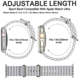 RUPELIK Ocean Silicone iWatch Strap Series Ultra 8,7,6,5,4,3,2,1/SE Compatible For Strap 49mm/45mm/44mm/42mm Smart Watch Strap image 5