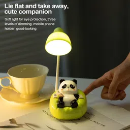 viyora CUTE Panda Rechargeable Desk Lamp with 3-Level Dimming and Mini Storage for Kids Night Lamp image 3