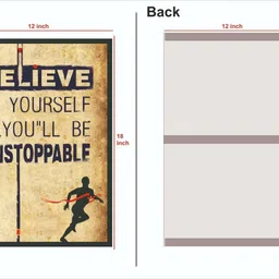 vantagekart Hope, Success, Believe, Time, Idea, Happy Inspirational Motivational Self Adhesive Wall Posters For Home & Office Decor (Brown) - Set of 6 Paper Print image 2