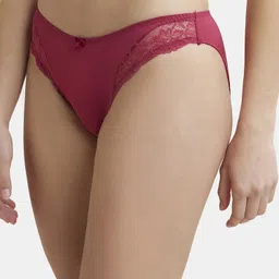 jockey 1813 Medium Coverage Microfiber Elastane Stretch with StayFresh Treatment Women Bikini Red Panty image 2