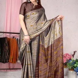 mirchi fashion Printed, Animal Print Daily Wear Chiffon, Georgette Saree-picture-24