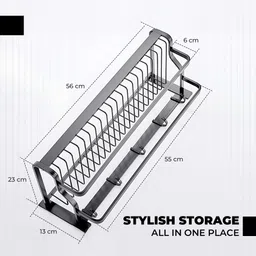 ibell IBL 32-GS Towel Hanger for Bathroom Accessories, Towel Rack with Hooks Grey Towel Holder image 3
