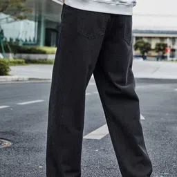 metronaut Men Loose Fit Mid Rise Black Jeans image 3