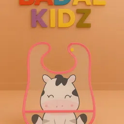 Waterproof Baby Bib with Food Catcher Pocket | Cute Cartoon Puppy Print-image-31