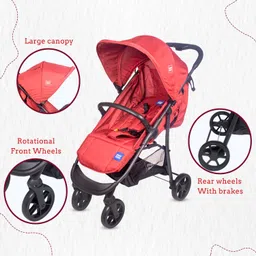 meemee Premium Baby Pram with Reversible Handle,Locking Wheels,for 0-3 Years Baby/Kids Stroller image 4