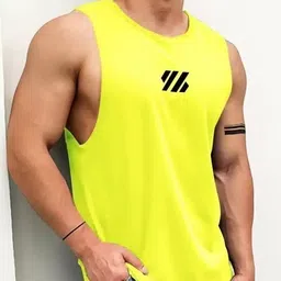 r rockin tees Pack of 2 Polyester Printed Gym Sandow/Vest for Unisex Men Vest image 3