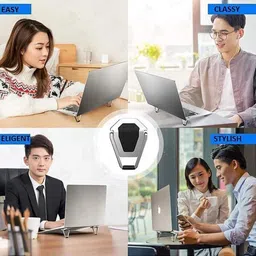 OPALINE Portable Mini Aluminum Laptop Stand 2Pcs, Lightweight Stand for 12-17 Inch Aluminium Desk Stand Laptop Stand with Adjustable Height Compatible with Universal Laptops image 5