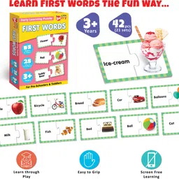 little berry Frist Words Early Learning Puzzle Game for Kids 2+ Year - Learning Toy (42 Pcs) image 3