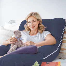 evol "Enjoy full-body comfort and support for a more peaceful pregnancy journey." Microfibre Solid Pregnancy Pillow Pack of 1 image 3
