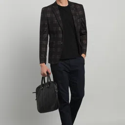 killer Men Checkered Single Breasted Casual Blazer image 2