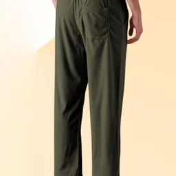 indiclub Men Solid Green Track Pants image 2