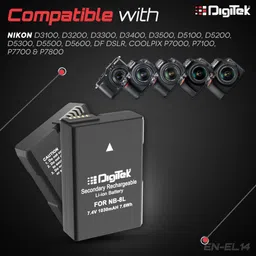 digitek ENEL 14 Plus Rechargeablepacks for Nikon Digital Camera & Digital CamcordersBattery image 4