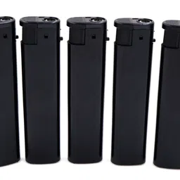 asraw Refillable Pocket Lighter Pack of 5 Black - WindProof JetFlame Cigarette Lighter Pocket Lighter image 1