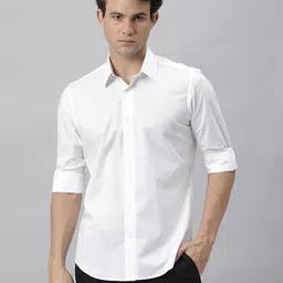 fubar Men Slim Fit Solid Spread Collar Formal Shirt image 4