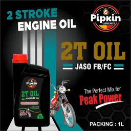 pipkin 2T Oil 1 Litre JASO FB/FC 2T Stroke Engine Oil for Bike & Scooter Petrol Mix Additive | Semi-Synthetic Bike Oil | High-Mileage Engine Oil image 2