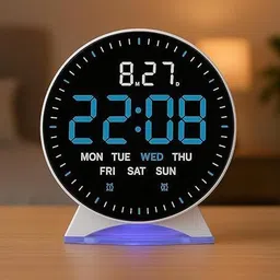stockyhut Digital Table Clock LED Alarm Clock Multi-Function Date Month Week Clock Clock image 5