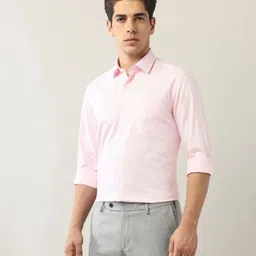 arrow Men Slim Fit Self Design Cut Away Collar Formal Shirt image 4