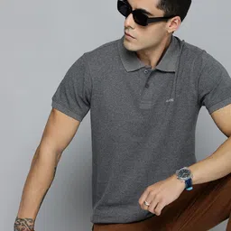 r.code by the roadster life co. Men Printed Polo Neck Cotton Blend Grey T-Shirt-picture-11