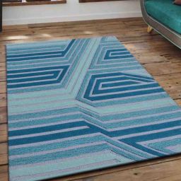 presto Blue Wool Abstract 4 x 6 Feet Hand Tufted Carpet-picture-41