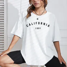 being wanted Women Printed Round Neck Pure Cotton White T-Shirt-picture-28