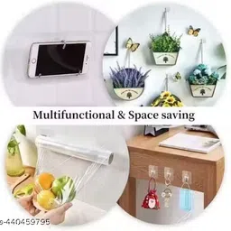 theasmmart Transparent Heavy-Duty Adhesive Wall Hook (10PCS Set) Hook Rail 10 image 3