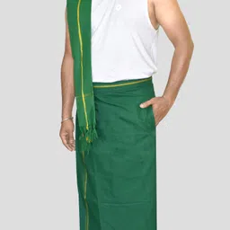 TUNI MANI President Cotton Welcro Pocket Dhoti with Towel, Adjustable Size 28-44 Inches Solid Men Dhoti-picture-38