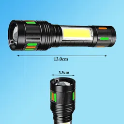 regals choice LED Torch with Zoomable Beam and Side Light 3 hrs Torch Emergency Light image 2