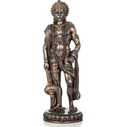 ekaa Brass Bonded Bronze Lord Hanuman Standing With Gadha Idol image 5