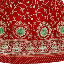 mantushti Embroidered Semi Stitched Rajasthani Poshak image 3