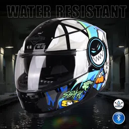 steelbird Crazy Doe Bluetooth Full Face ISI Certified Helmet for Men with Inner Sun Shield Motorbike Helmet image 5