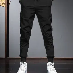 yobdel Men Printed Black Track Pants-picture-21