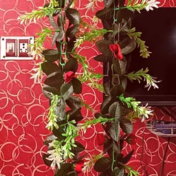 dynamic retail global Artificial Hanging Flowers Plant Vine & Creepers Wall Hanging Home Decor MD585 Multicolor Rose Artificial Flower-picture-21