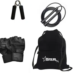 starx 50 kg 50Kg Hexa PVC weight with 3ft Curl Rod and Accessories Home Gym Combo image 5