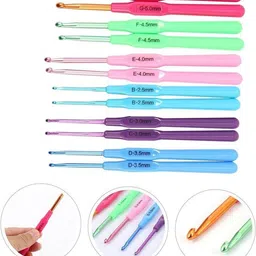 raj tailoring 6 Color Crochet Hook Set | Hard-Anodized Plastic Handle Hook for Embroidery Knitting Pin image 2