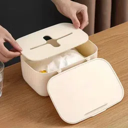 homefast Plastic Tissue Box Cover for Home - Napkin Dispenser for Home Office Restaurant Plastic Toilet Paper Holder image 2