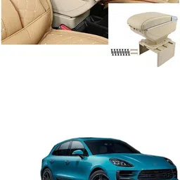 pecunia Universal Car Armrest Center Console Pad,PU Leather Car Armrest Seat Box Cover Protector Protects from Dirt,Damage,Pet Scratches,Old Damaged Consoles (Beige) A193 Car Armrest-picture-23