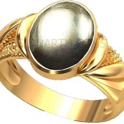 kushmiwal gems 6.00 Ratti Natural Pyrite Ring Genuine Stone Brass Gold Plated Ring image 4