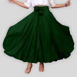 riddhifashion Women Solid Flared Maroon Skirt-picture-16