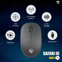 Bmtech Lapcare Safari III Pro Wireless Mouse with Silent Click, Dual Mode & 1600 DPI Wireless Right Handed Optical Mouse image 2