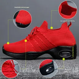 carl vinson Women's Lightweight Square Dance Shoes | Breathable & Comfortable Dance Sneakers | Stylish Walking Shoes for Middle-Aged Women| 35 | Black image 3