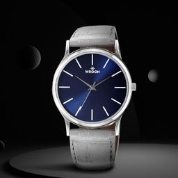 WROGN Men Blue Dial & Grey Croc Textured Leather Trend Savy Analogue Watch WRG00048G-picture-20