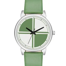 PERCLUTION ENTERPRISE Women Green Printed Dial & Green Leather Straps Analogue Watch PE357-image-11