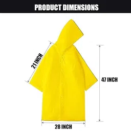 jmp EVA Waterproof Rain Coat Hooded Outdoor Water Resistant Suit Portable Men and Women (Pack of 1) (Universal, Yellow) image 5