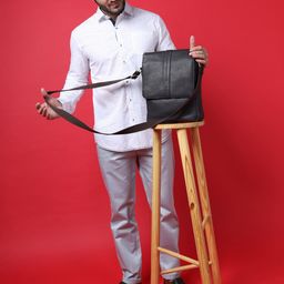 Sassora Men Brown Leather Structured Sling Bag-picture-41